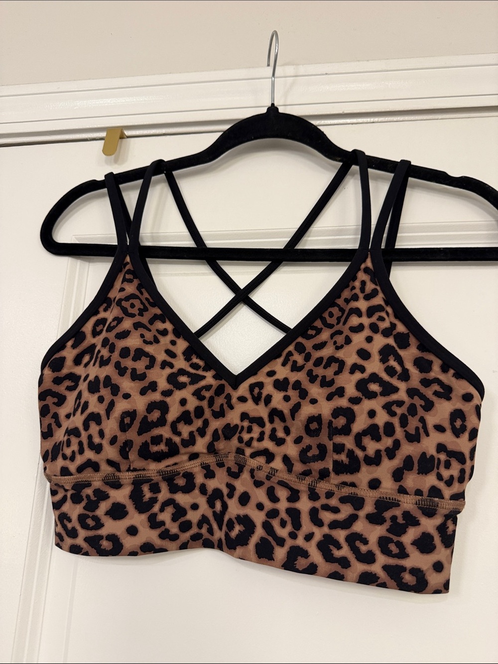 SET- Leopard Print Bralette and Shorts Set - Brown medium! - Picture 3 of 4